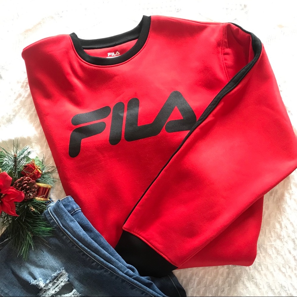 🍒FILA Red Sweatshirt Top🍒Size L